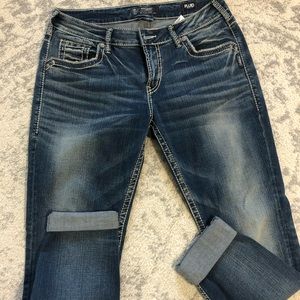 Silver Fluid Boyfriend Jean
